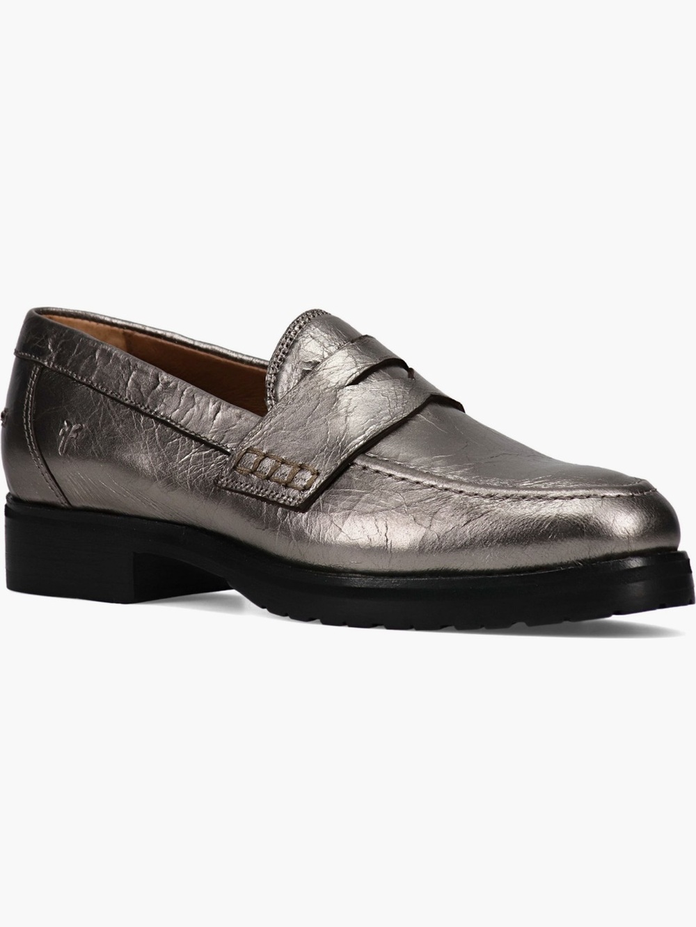 Frye Melissa Loafer Loafers Shoes leather women’s dark pewter metallic sz 9 NWT